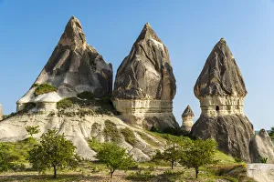 Typical fairy chimneys in Cappadocia, Turkey Typical fairy chimneys in Cappadocia, Turkey