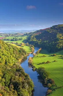 Prints of UK, England, Herefordshire, view north along River Wye from Symonds Yat Rock Herefordshire Prints: River Wye View from Symonds Yat Rock Print