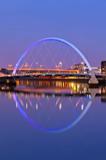 UK, Scotland, Glasgow, River Clyde and the Clyde Arc, nicknamed the Squinty Bridge UK, Scotland, Glasgow, River Clyde and the Clyde Arc, nicknamed the Squinty Bridge