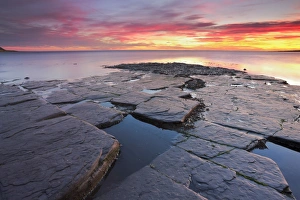 United Kingdom, UK, Dorset, Sunset at Kimmeridge Bay United Kingdom, UK, Dorset, Sunset at Kimmeridge Bay