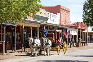 USA, Arizona, Tombstone, stage coach on the main street USA, Arizona, Tombstone, stage coach on the main street