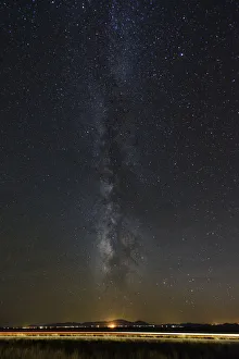 USA, Arizona, Willcox, Milky way and highway at night USA, Arizona, Willcox, Milky way and highway at night