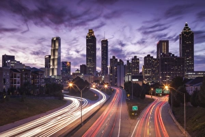 USA, Georgia, Atlanta, city skyline from Interstate 20 USA, Georgia, Atlanta, city skyline from Interstate 20