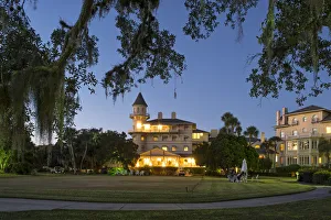 USA, Georgia, Southeast, low country, Jekyll Island Club at night USA, Georgia, Southeast, low country, Jekyll Island Club at night