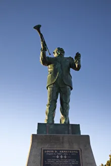 USA, Louisiana, New Orleans, Algiers, Louis Armstrong statue USA, Louisiana, New Orleans, Algiers, Louis Armstrong statue