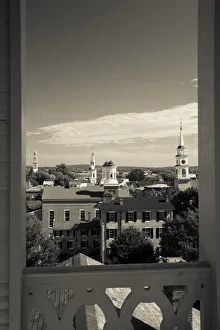 USA, Maryland, Frederick, town churches from city hall USA, Maryland, Frederick, town churches from city hall