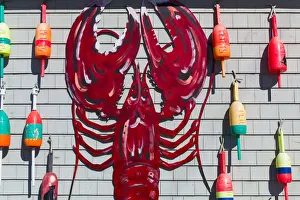 USA, New Hampshire, Rye, seafood shack, Lobster art USA, New Hampshire, Rye, seafood shack, Lobster art