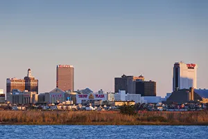 USA, New Jersey, Atlantic City, skyline from the west, dusk USA, New Jersey, Atlantic City, skyline from the west, dusk