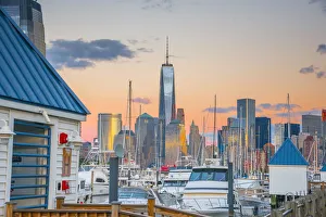 USA, New Jersey, Jersey City, Paulus Hook, Morris Canal Basin, Liberty Landing Marina USA, New Jersey, Jersey City, Paulus Hook, Morris Canal Basin, Liberty Landing Marina