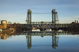 USA, New Jersey, Newark, railroad bridge, Passaic River USA, New Jersey, Newark, railroad bridge, Passaic River