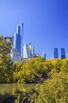 USA, New York, Midtown, Central Park, One57 on left USA, New York, Midtown, Central Park, One57 on left