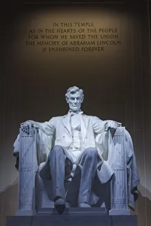 USA, Washington DC, Lincoln Memorial, statue of fomer US President Abraham Lincoln USA, Washington DC, Lincoln Memorial, statue of fomer US President Abraham Lincoln