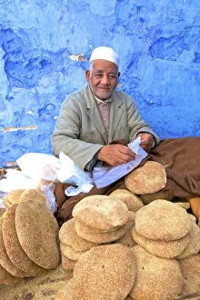Rabat Collection: Vendor with Freshly Baked Bread, Rabat, Morocco, North Africa