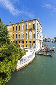 Venice, Veneto, Italy. Building with garden and canal Venice, Veneto, Italy. Building with garden and canal