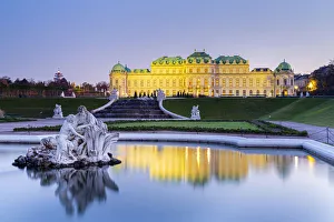 Vienna, Austria Upper Belvedere Palace and fountain Vienna, Austria Upper Belvedere Palace and fountain