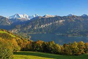 Eiger Mountain Switzerland Prints: View from Beatenberg on Lake Thun with Eiger