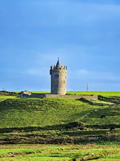 County Clare Landscape Photography Prints: View towards the Doonagore Castle, Doonagore, County Clare, Ireland