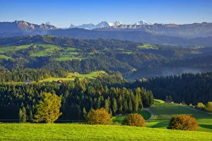 View over the Emmental on the Bernese Alps, Berner Oberland, Switzerland View over the Emmental on the Bernese Alps, Berner Oberland, Switzerland