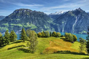 View at Lake Lucerne with Siskon and Glarner Alps at fall, Unterwalden, Switzerland View at Lake Lucerne with Siskon and Glarner Alps at fall, Unterwalden, Switzerland
