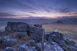 Dartmoor National Park Landscapes Prints: View towards Leather Tor from Sharpitor at dawn, Dartmoor National Park, Devon, England