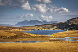 View across Loch Fada to the Cuillin Hills, Isle of Skye, Highlands, Scotland View across Loch Fada to the Cuillin Hills, Isle of Skye, Highlands, Scotland