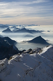 Appenzell Innerrhoden Switzerland Prints: View from the mount Santis (2502 m)