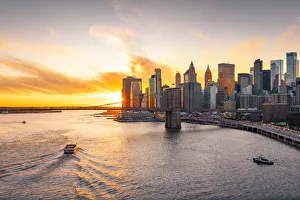 A view of New York city and Brooklyn bridge from Manhattan Bridge A view of New York city and Brooklyn bridge from Manhattan Bridge