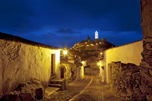 View to old town at sunset, Monsaraz, Alentejo, Portugal View to old town at sunset, Monsaraz, Alentejo, Portugal