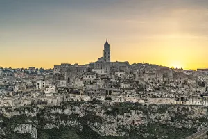 View of the Sassi quarter at sunset. Matera, Basilicata region, Italy View of the Sassi quarter at sunset. Matera, Basilicata region, Italy