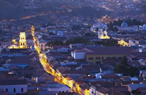 View of Sucre (UNESCO World Heritage Site) at dusk, Bolivia View of Sucre (UNESCO World Heritage Site) at dusk, Bolivia