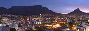 View of Table Mountain at sunset, Cape Town, Western Cape, South Africa View of Table Mountain at sunset, Cape Town, Western Cape, South Africa