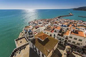 Top view of the the fortified town of Peniscola, Comunidad Valenciana, Spain Top view of the the fortified town of Peniscola, Comunidad Valenciana, Spain