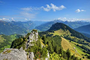 View from Wageten at Riseten mountain, Walensee, Churfirsten and Glarner Alps at fall View from Wageten at Riseten mountain, Walensee, Churfirsten and Glarner Alps at fall