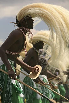Related Images Collection: Vruniga, Rwanda. Traditional Intore dancers perform at the annual gorilla naming ceremony