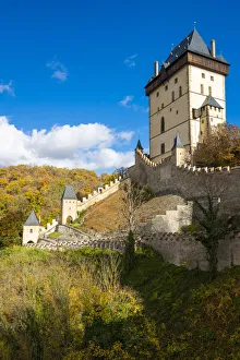 Walls of Karlstejn Castle, Karlstejn, Beroun District, Central Bohemian Region, Czech Republic Walls of Karlstejn Castle, Karlstejn, Beroun District, Central Bohemian Region, Czech Republic