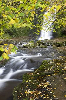 Waterfall and autumn foliage at Blaen-y-Glyn, Brecon Breacons National Park, Powys, Wales Waterfall and autumn foliage at Blaen-y-Glyn, Brecon Breacons National Park, Powys, Wales