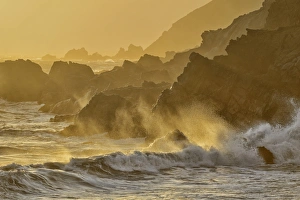Waves crashing on shoreline, Pfeiffer State Park, Big Sur, California, USA Waves crashing on shoreline, Pfeiffer State Park, Big Sur, California, USA