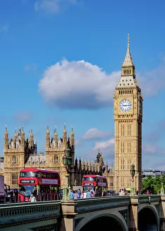 Prints of Westminster Bridge and Big Ben, Palace of Westminster, London, England, United Kingdom Palace Prints: Westminster Bridge Print, London