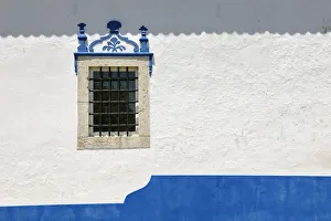 White and blue facade. Coruche, Portugal White and blue facade. Coruche, Portugal