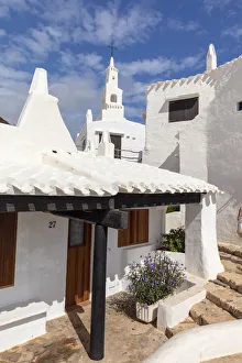 Whitewashed Church & houses in Binibeca Vell, Menorca, Minorca, Balearic Islands, Spain Whitewashed Church & houses in Binibeca Vell, Menorca, Minorca, Balearic Islands, Spain