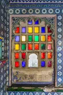Window detail in the City Palace, Udaipur, Rajasthan, India Window detail in the City Palace, Udaipur, Rajasthan, India