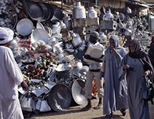 Women shopping in the market at Omdurman where a large Women shopping in the market at Omdurman where a large