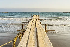 Wooden jetty at Zapallo Bay, Limassol, Cyprus Wooden jetty at Zapallo Bay, Limassol, Cyprus