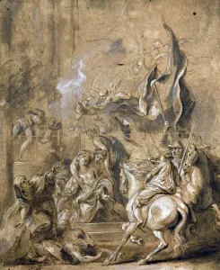 Prints of Artist: Dyck, Anthony van (after) - Title: The Conversion of Soul - Date: N/A - Original Medium and Size: Oil and Sepia on Paper 23.8 x 19.7 Anthony Van Dyck Prints: Anthony van Dyck Print - The Conversion of St Paul