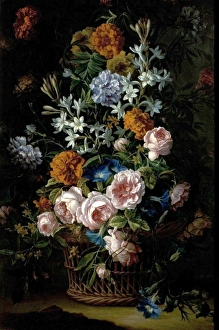 Flowers in a Basket - Jean-Baptiste Monnoyer Flowers in a Basket - Jean-Baptiste Monnoyer