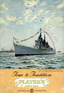 Warship Prints: Navy Cut Print: HMS Vanguard at Royal Review