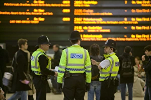 British Transport Police at Kings Cross Station london UK British Transport Police at Kings Cross Station london UK