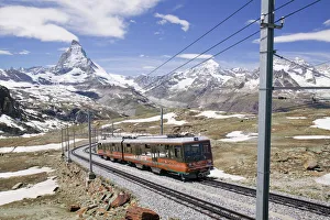 The Gornergrat railway above Zermatt Switzerland The Gornergrat railway above Zermatt Switzerland