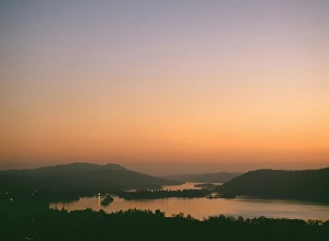 Lake Windermere at dusk in the Lake District UK Lake Windermere at dusk in the Lake District UK