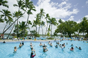 A swimming pool in a holiday resort complex on Yanuka Island off Fiji A swimming pool in a holiday resort complex on Yanuka Island off Fiji